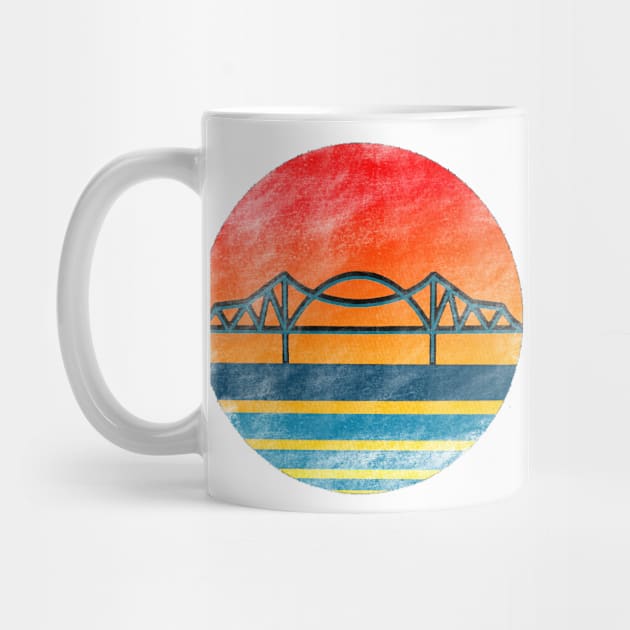 La Crosse Wisconsin Bridge Sunset Graphic by BlueLine Design